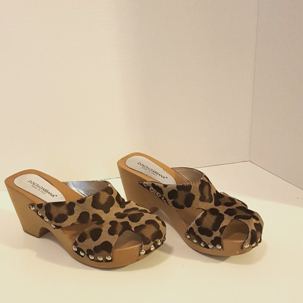 Wooden platform sandals.